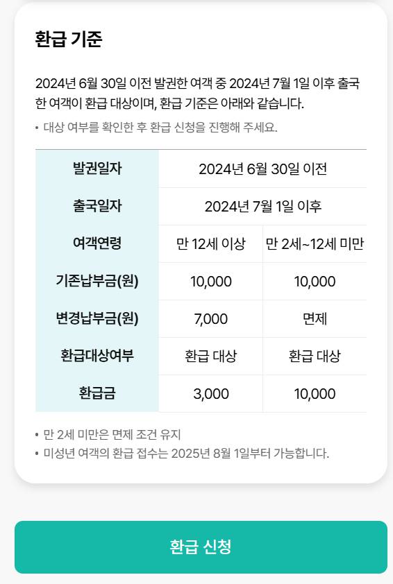 출국납부금 환급 서비스 홈페이지
