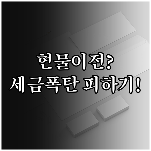 현물 이전과 현금화 이전 방식 비교 ..