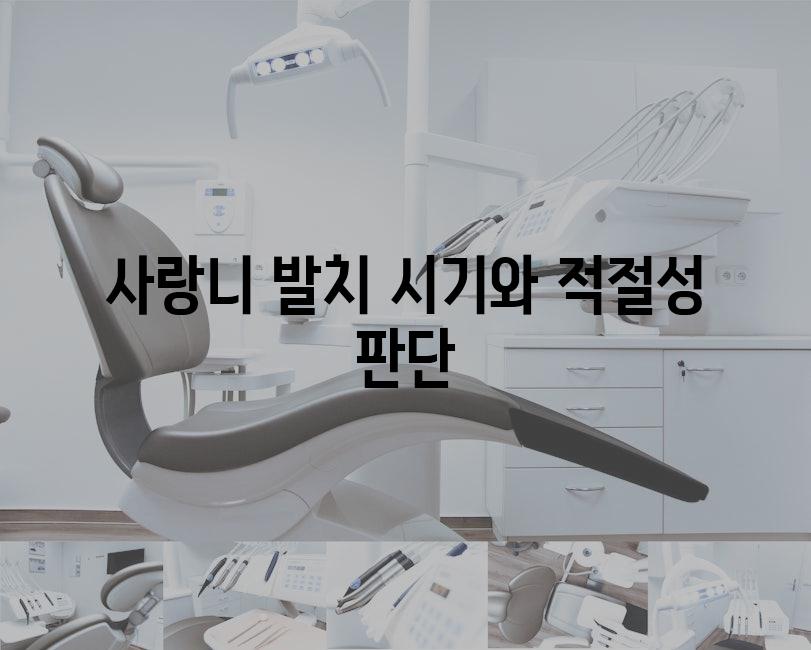 사랑니 발치 시기와 적절성 판단