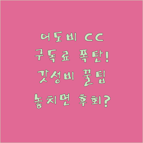 지갑 지키는 갓성비! 어도비 CC 구..