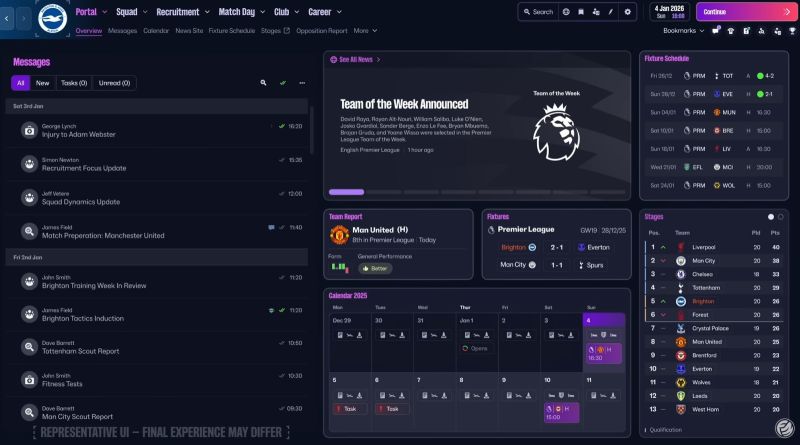 풋볼매니저 2026 포털 시스템