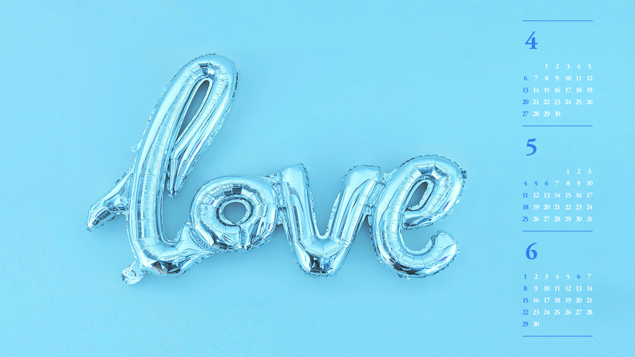 04 Love 글자 풍선 B - 2025년5월 노트북배경화면