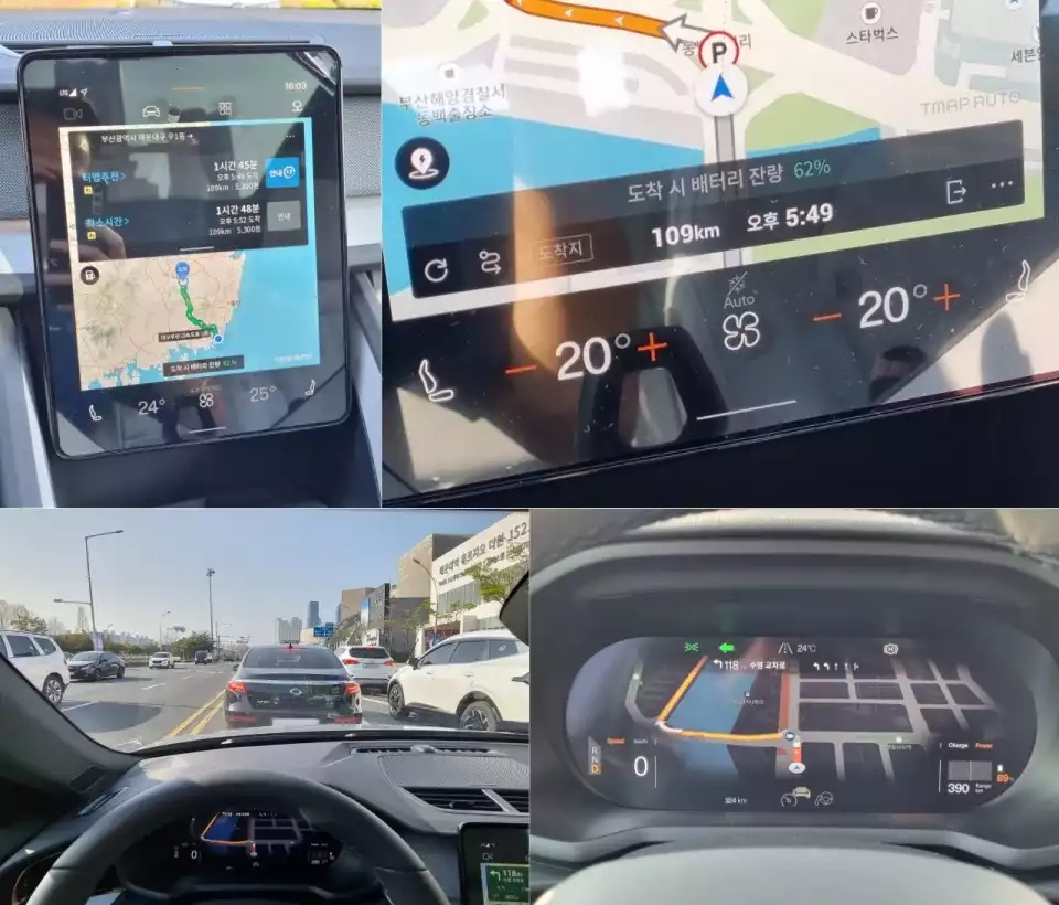 계기판에 내비게이션을 띄우면 경로 숙지에 도움이 됩니다.