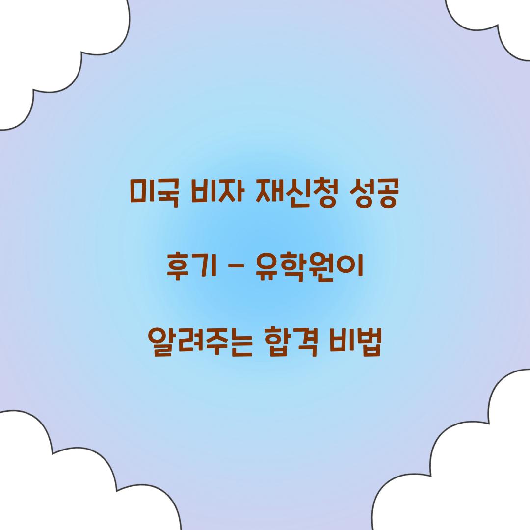 미국 비자 재신청