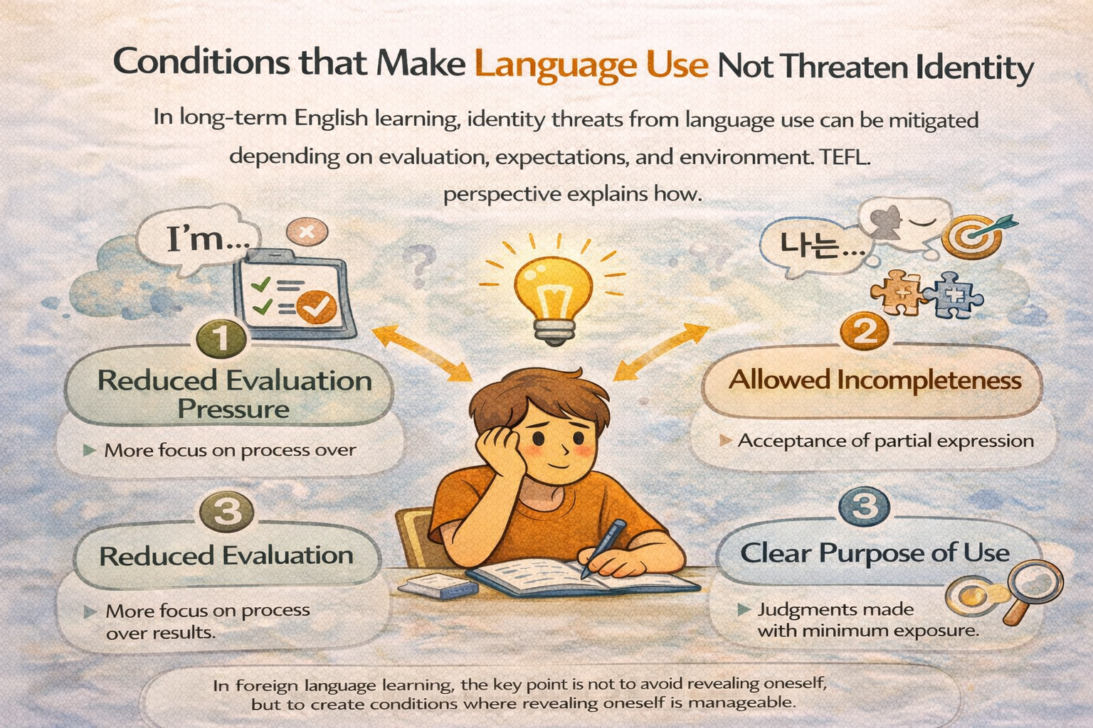 언어 사용이 정체성을 위협하지 않게 만드는 조건