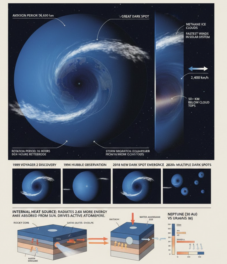 해왕성 대흑점 거대 폭풍