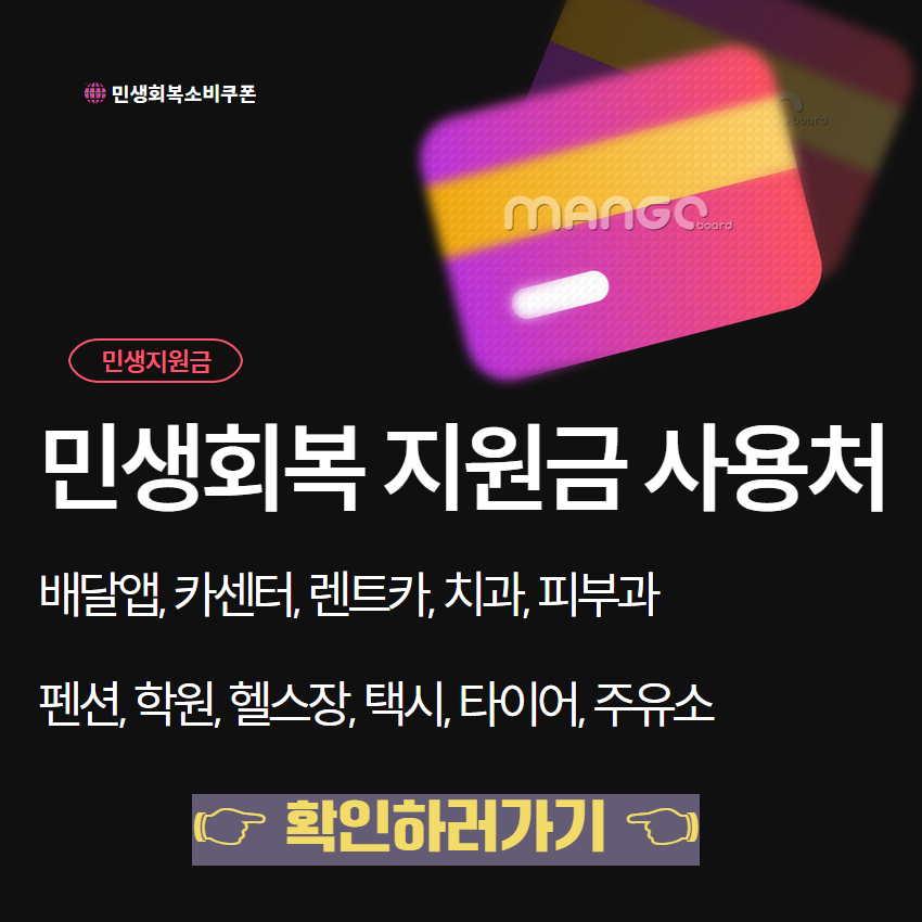 민생회복 지원금 사용처