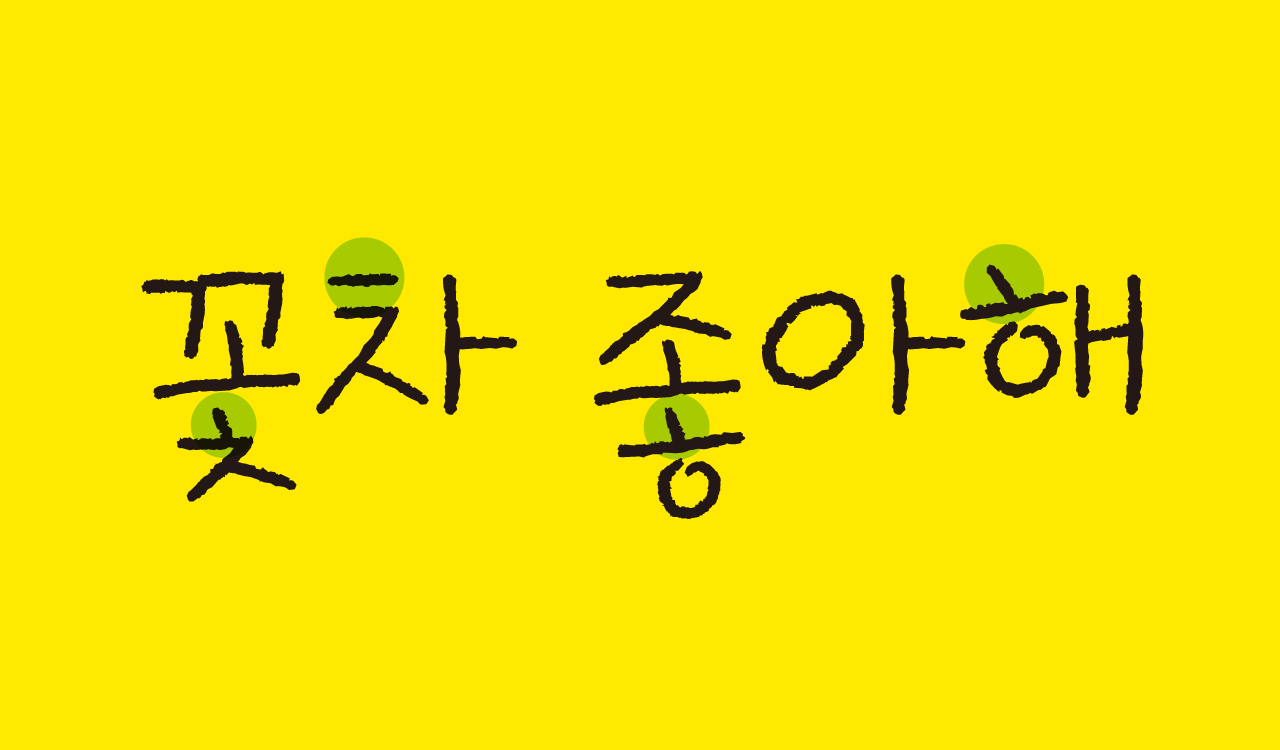 타입나누기 은혜씨 글씨체 꽃차, 좋아해