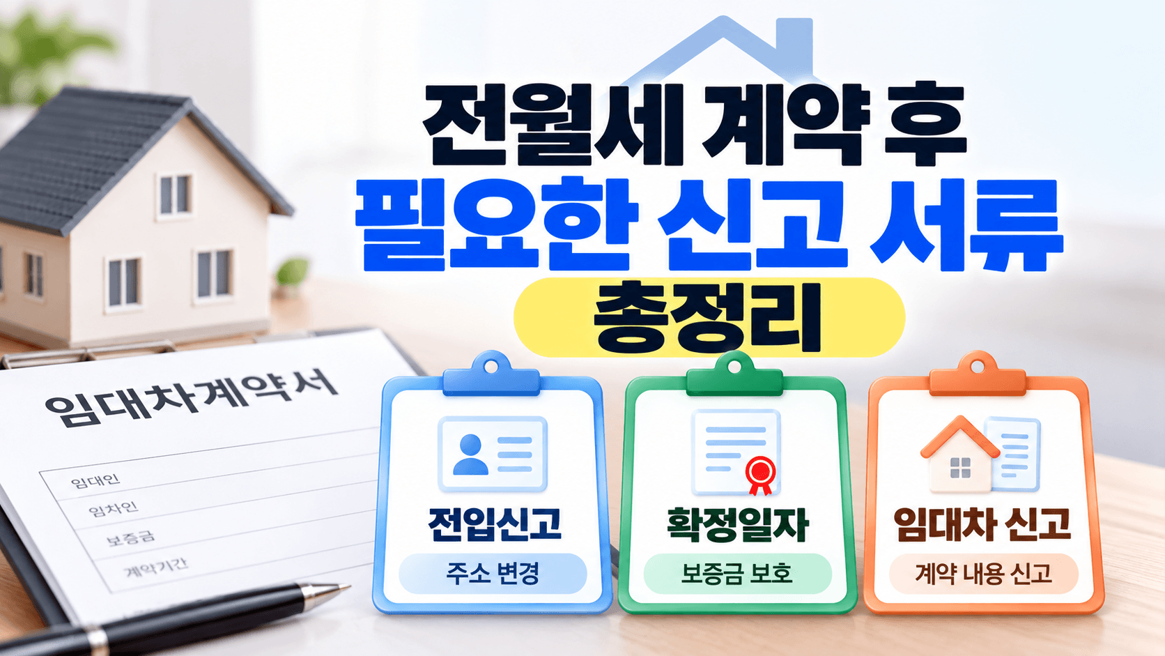 전월세 계약 후 필요한 신고 서류 총정리｜전입신고&middot;확정일자&middot;임대차 신고까지