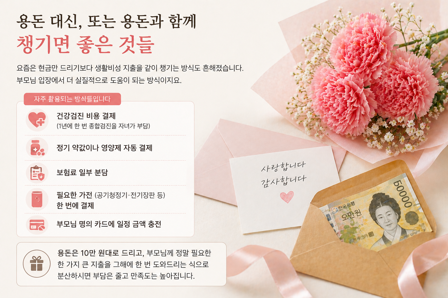 용돈 대신, 또는 용돈과 함께 챙기면 좋은 것들