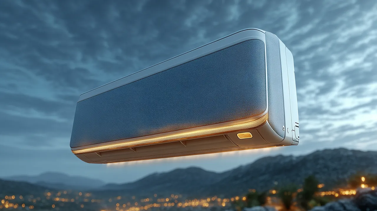 파란 하늘을 배경으로 한 삼성 에어컨은 효율적이고 친환경적인 냉방 기능을 강조합니다. 깨끗하고 상쾌한 느낌을 자아내며, 지속 가능한 삶을 지원합니다.