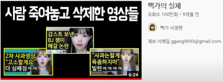 뻑가-사생팬-채널-뻑가언급