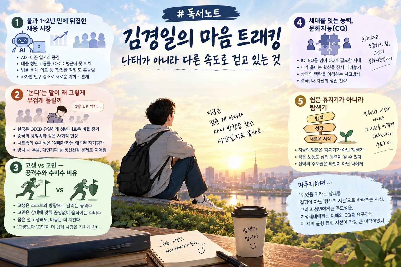 김경일의 마음트래킹_4장 '쉬었음' 청년-니트족과 문화지능에 대한 인포그래픽