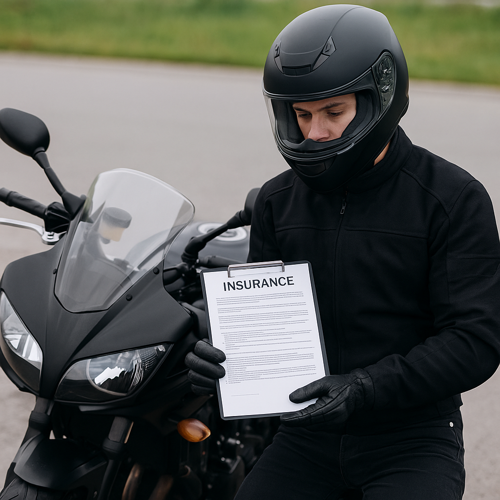 보험 가입서를 검토중인 라이더