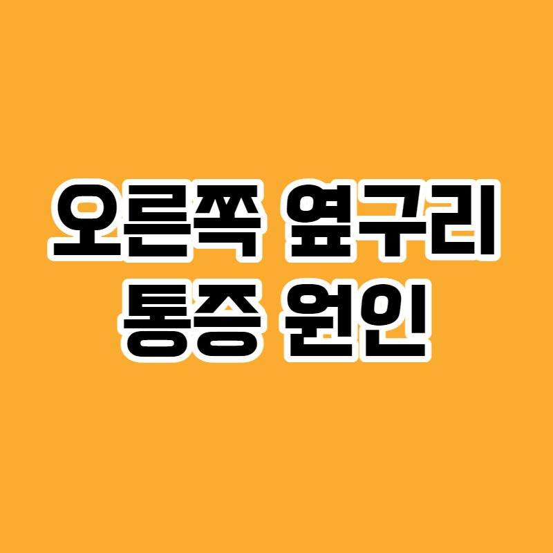 오른쪽 옆구리 통증 원인