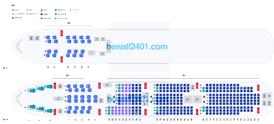 보잉 B747 - 8i 자리배치도