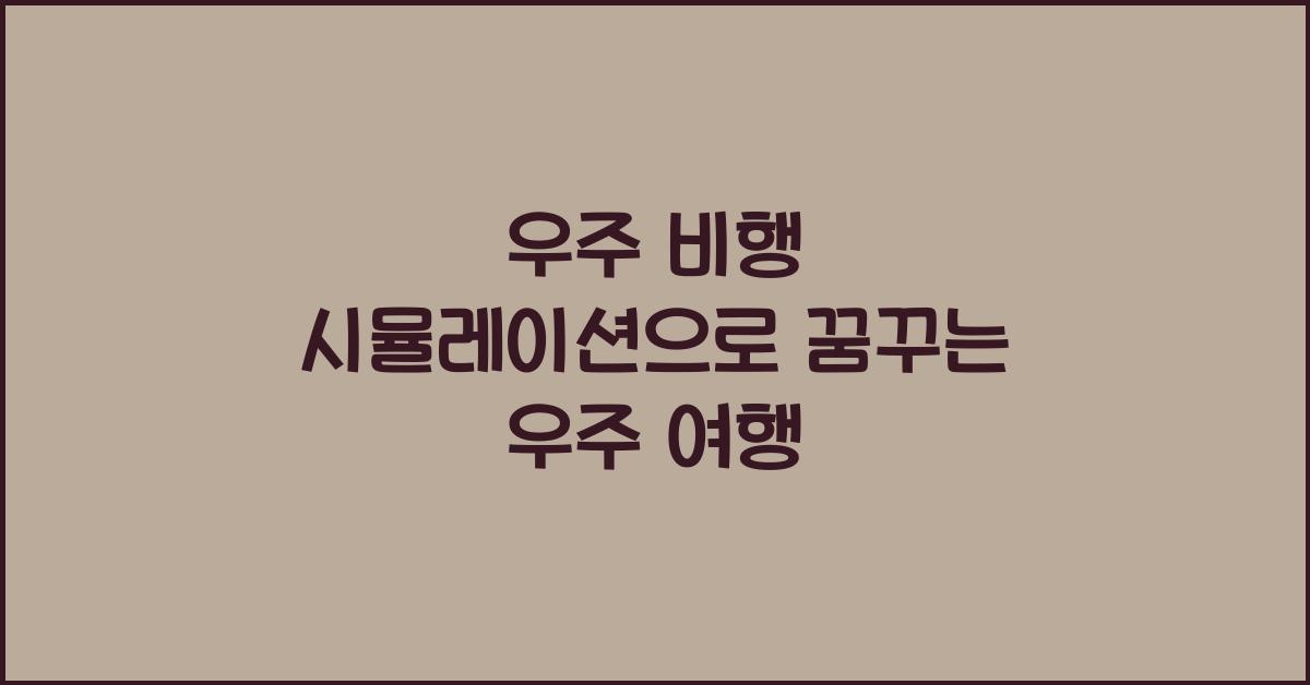 우주 비행 시뮬레이션