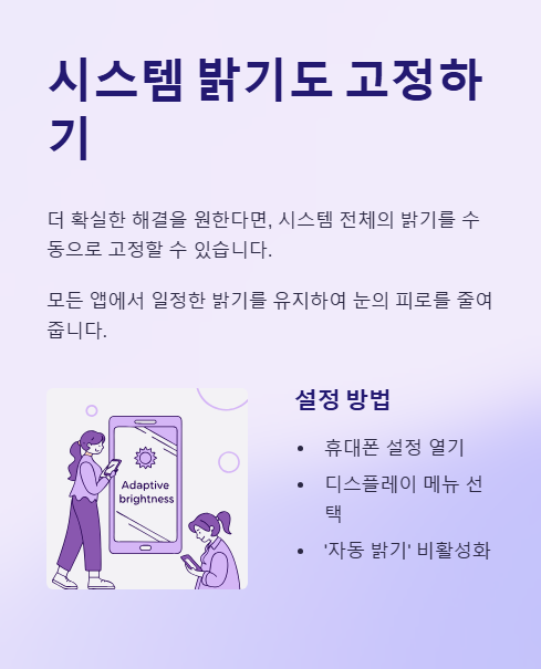 시스템 밝기도 고정하기