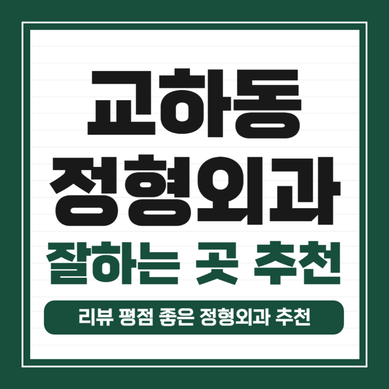 파주시 교하동 정형외과 유명한 곳 잘하는 곳 추천 TOP 5