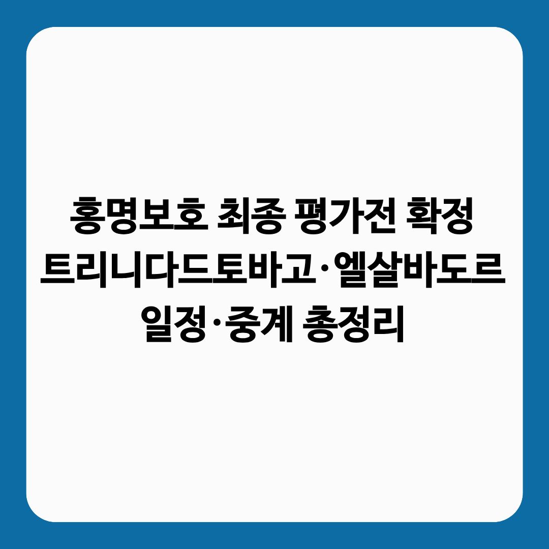 홍명보호 최종 평가전 확정과 트리니다드토바고 엘살바도르 축구대표팀에 대한 정보와 경기 일정 중계를 총정리한 글의 썸네일