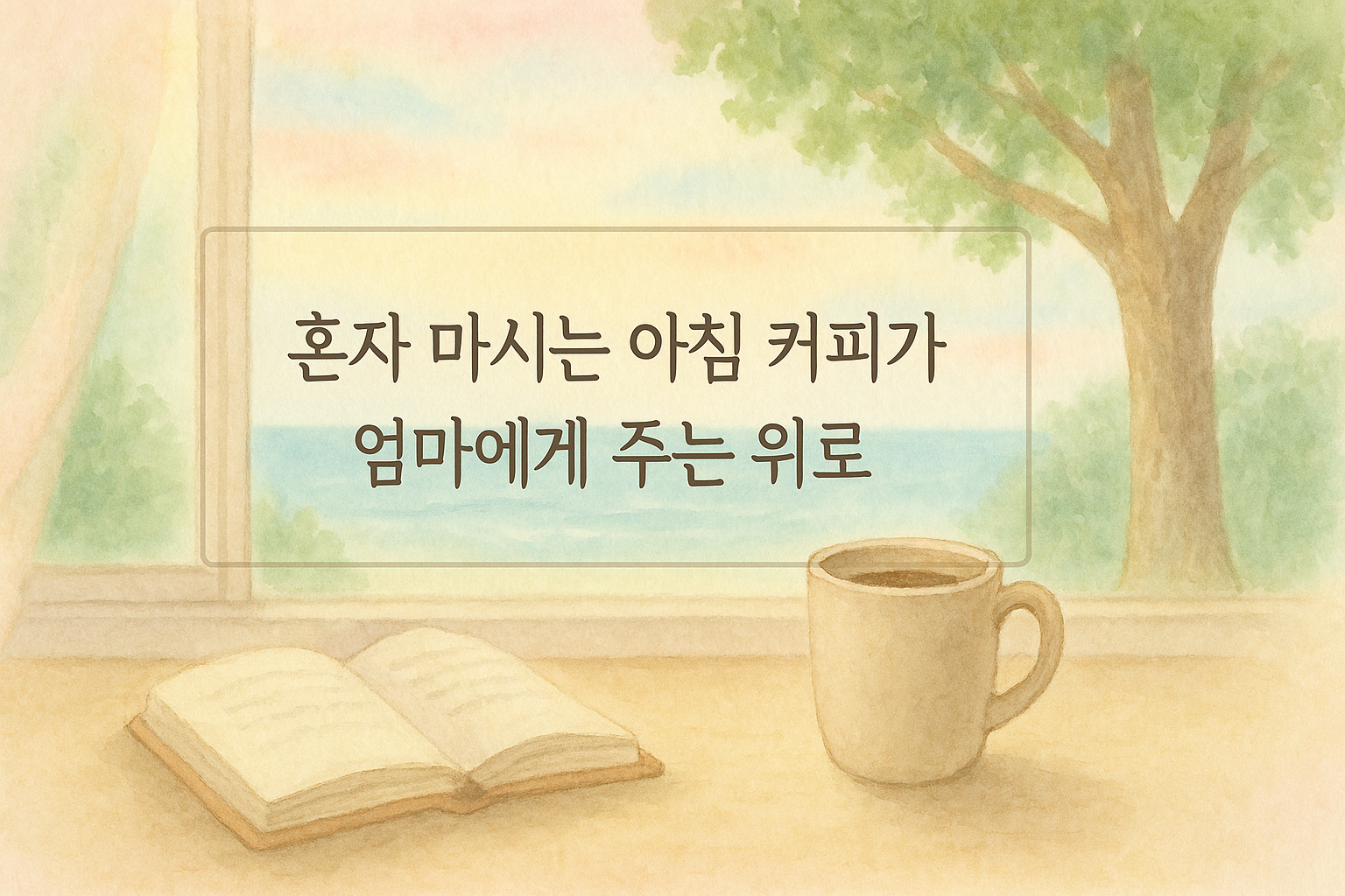 오션 뷰와 아침 커피