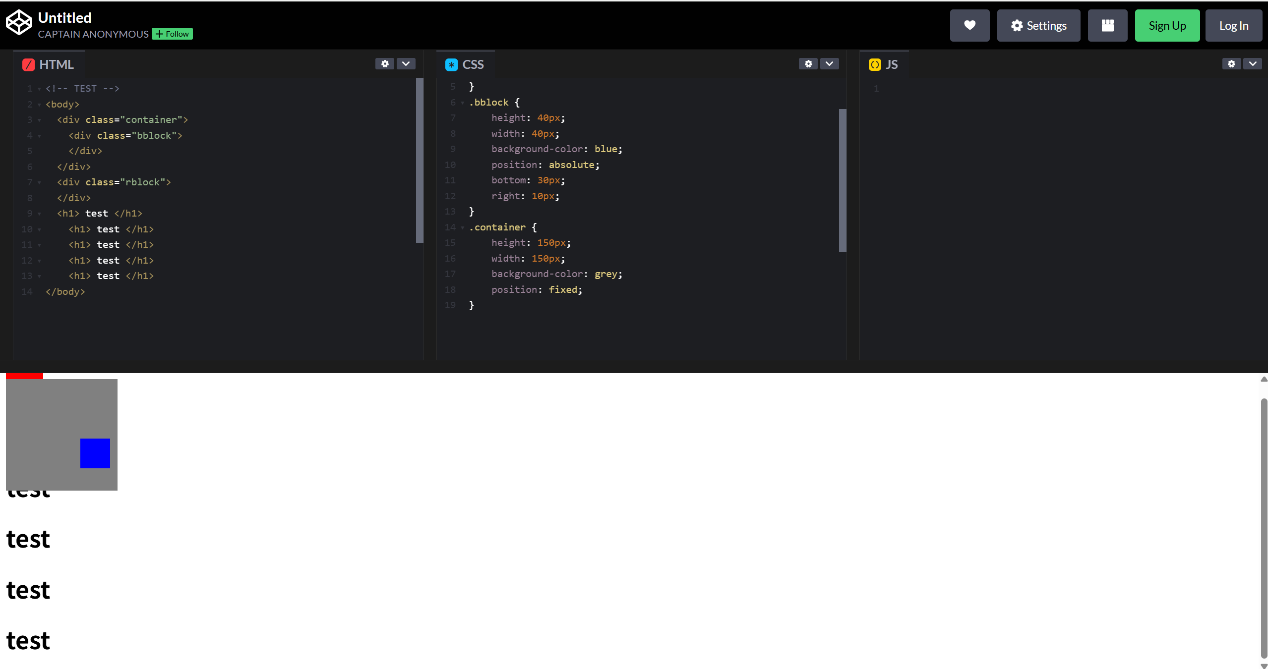 position:fixed css 배치