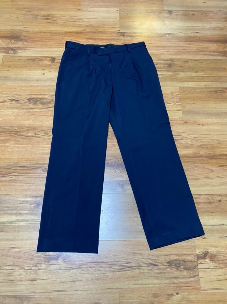 무신사 스탠다드 와이드 히든 밴딩 슬랙스 [네이비]