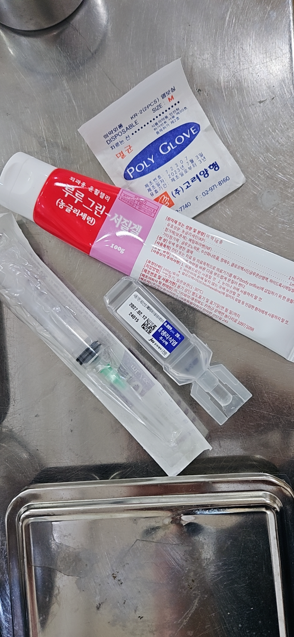 도뇨세트 준비