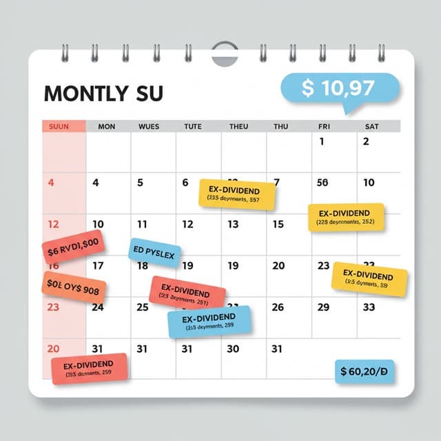 월 분배 캘린더 개념 이미지