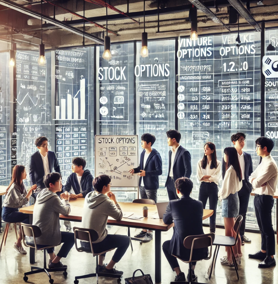 벤처기업의 조용하고 집중된 회의실