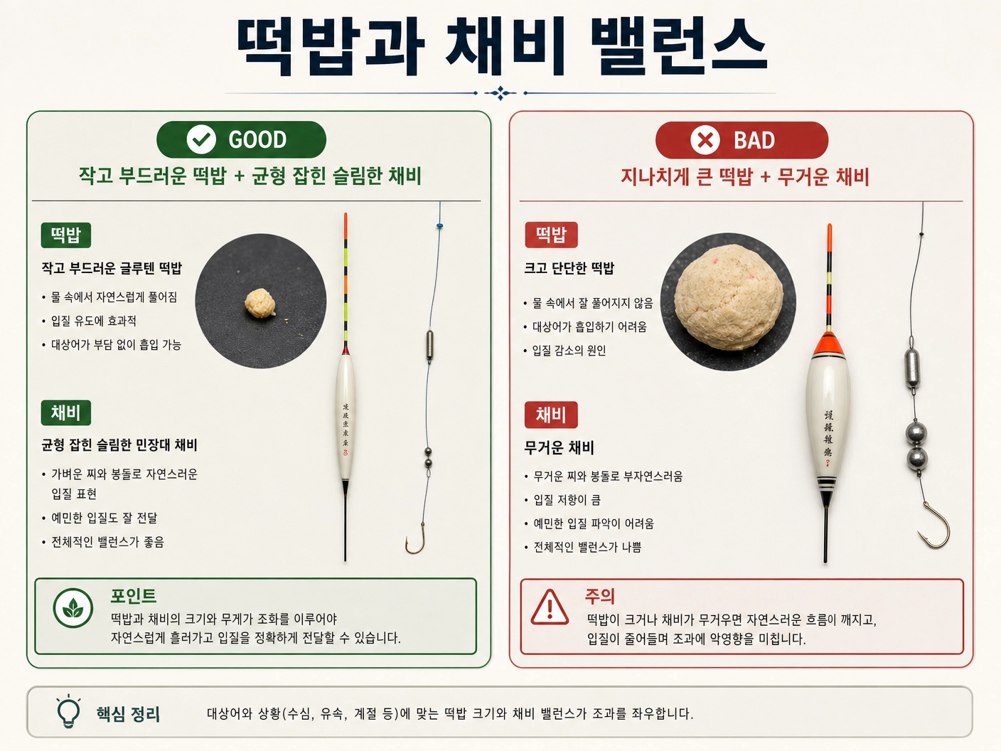떡밥,채비 밸런스