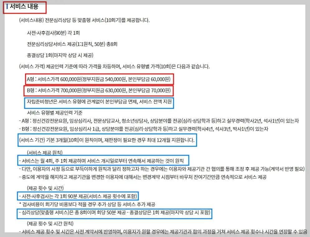 청년마음건강지원사업-서비스내용