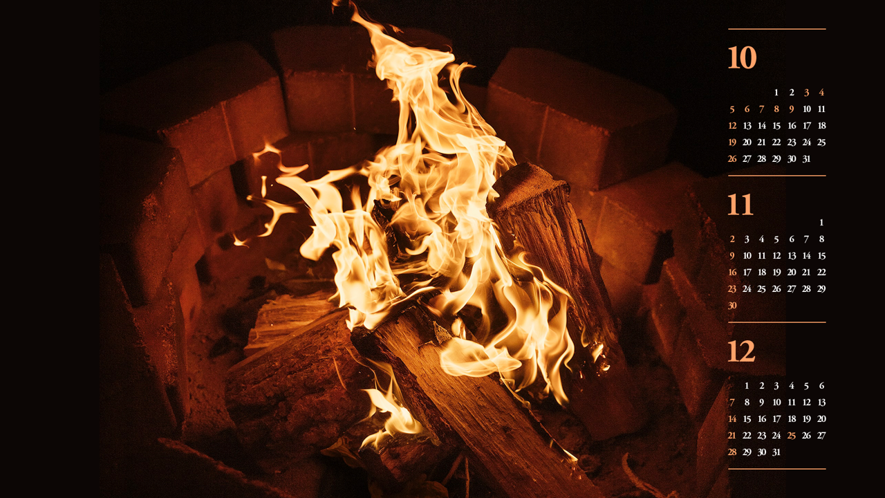 11 활활 타는 장작 B - 2025년11월 노트북배경화면