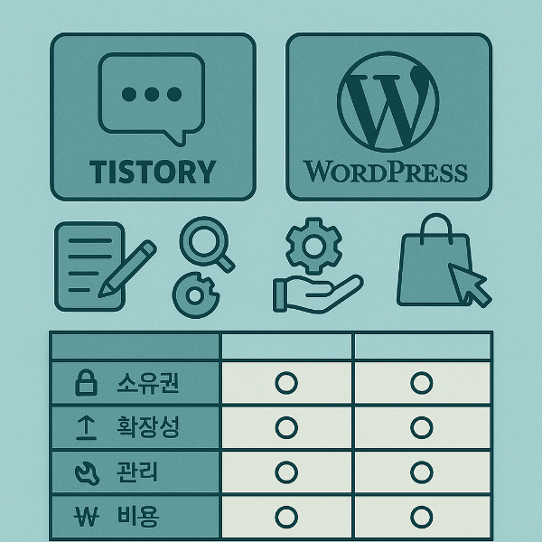 티스토리와 워드프레스 차이점 사진