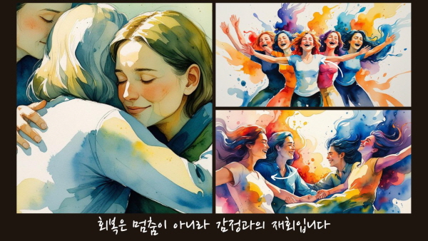 회복은 멈춤이 아니라 감정과의 재회에 관한 그림