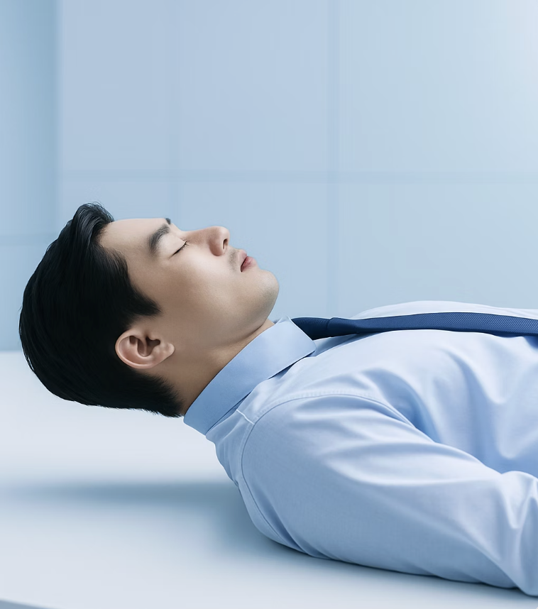 누웠을 때 허리 밑에 뜨는 공간