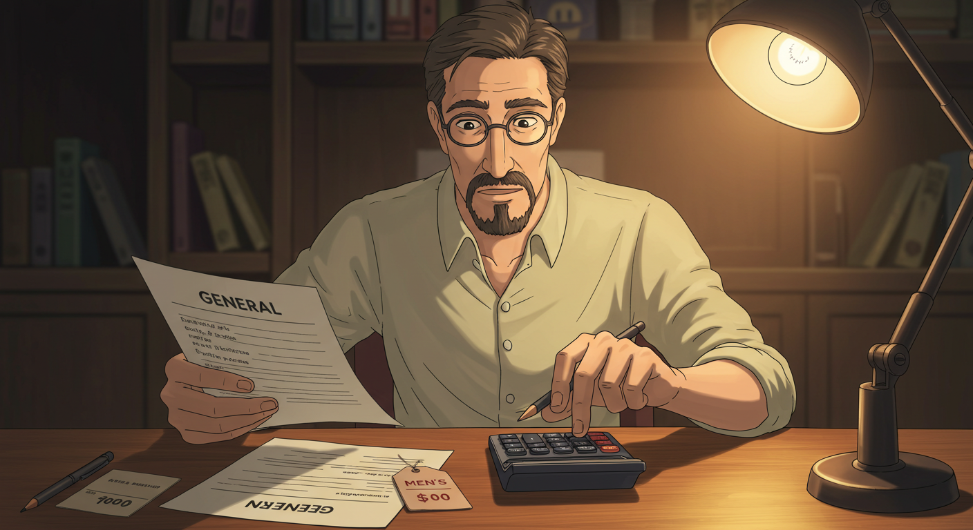 보험료 차이를 계산하는 40대 남성