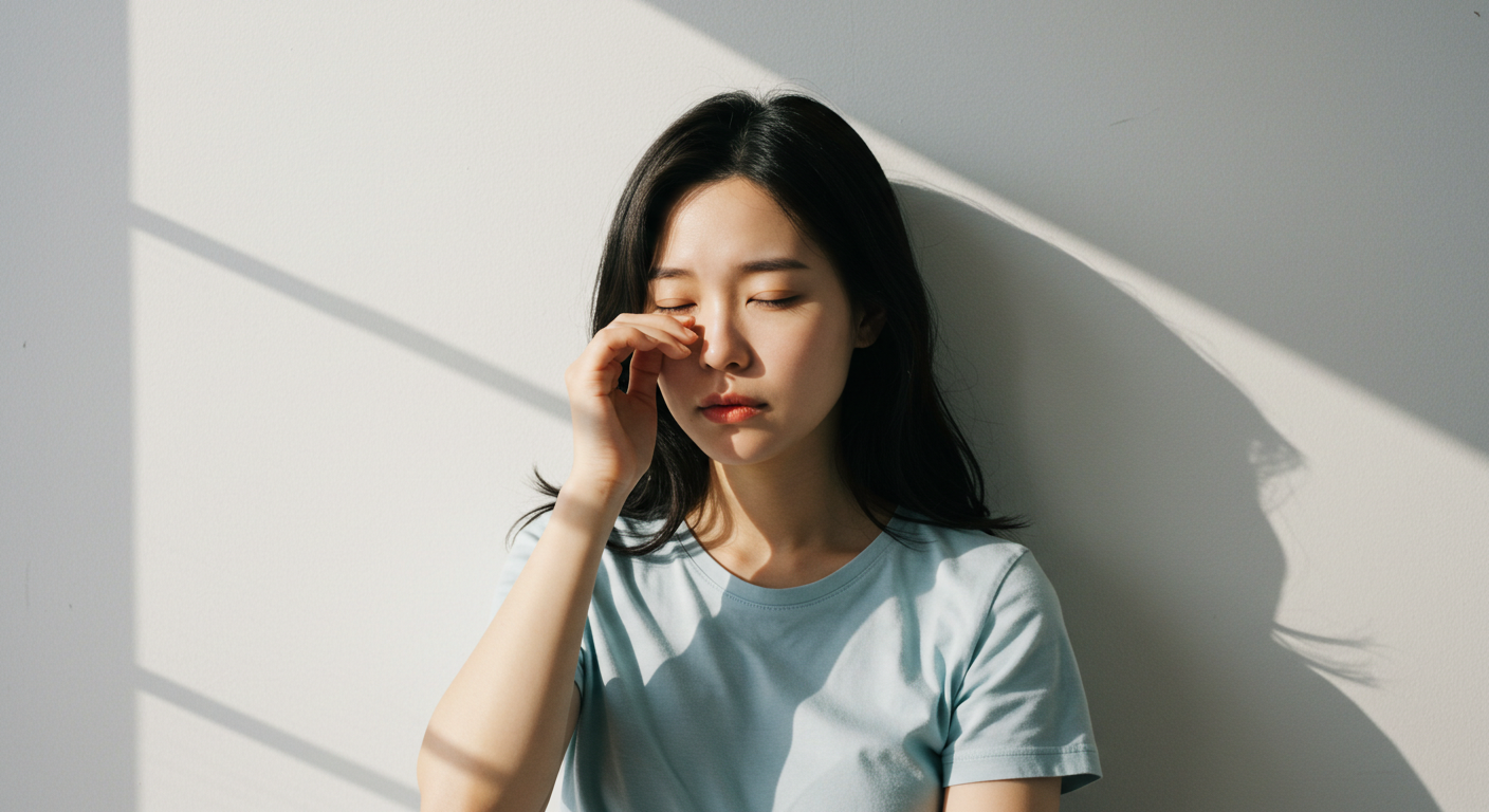 기능성안검하수, 안검하수증상, 눈꺼풀무거움