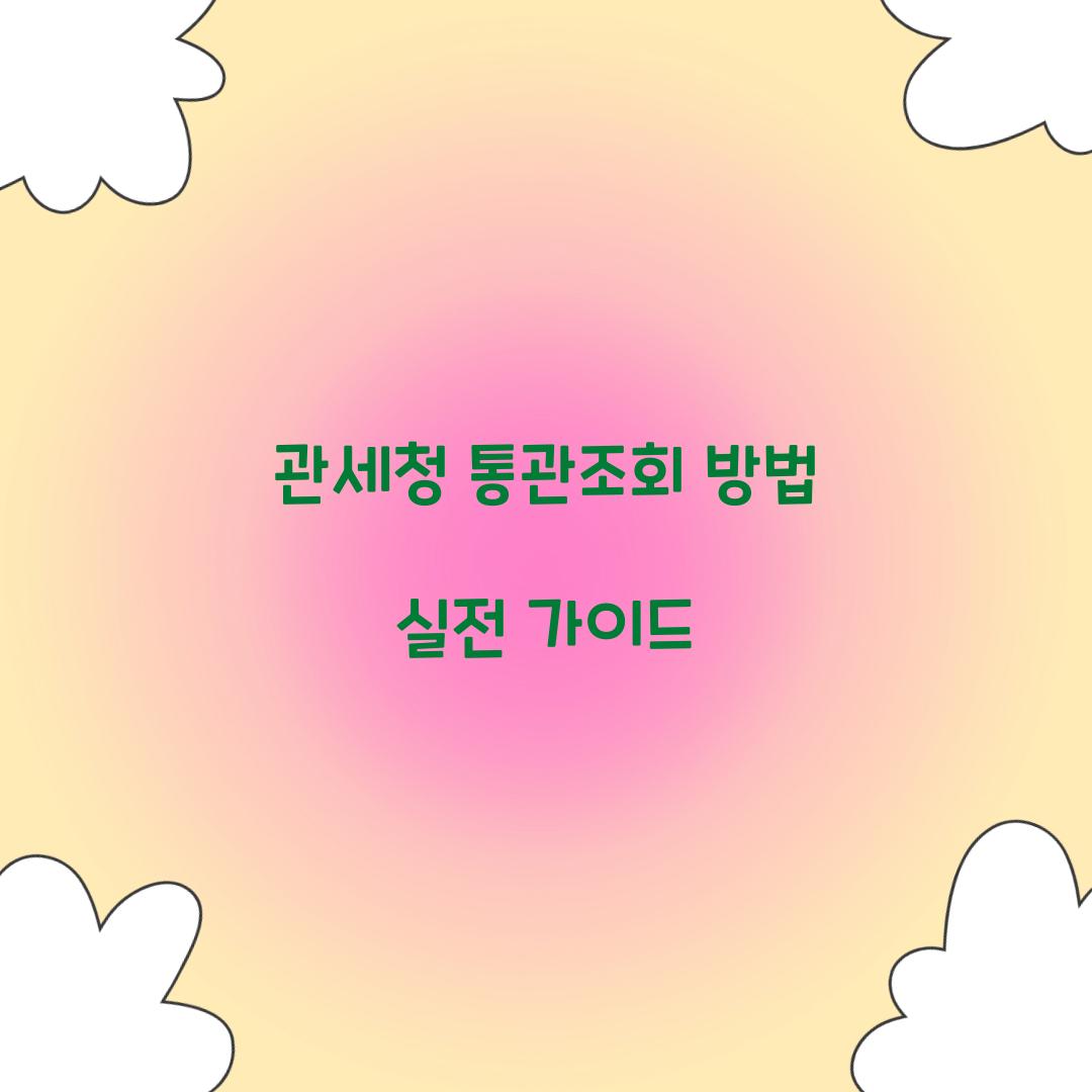 관세청 통관조회