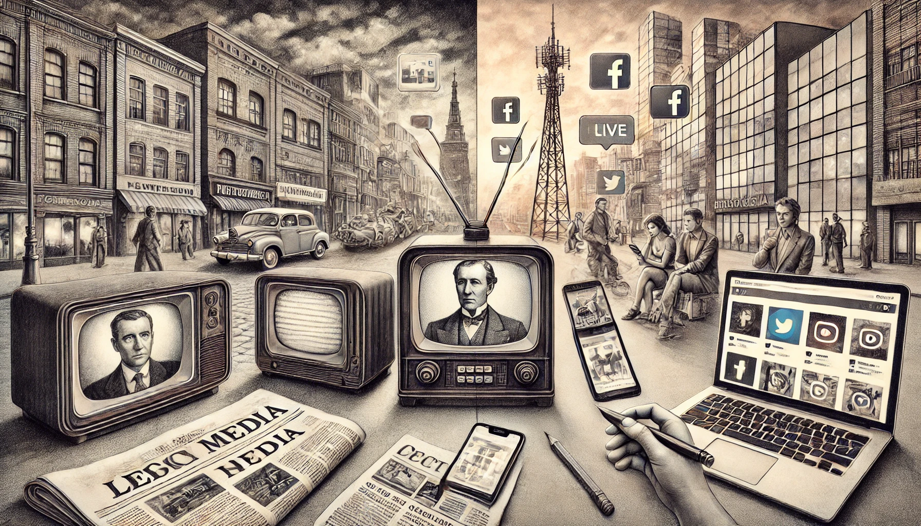 레거시 미디어와 뉴 미디어의 대비