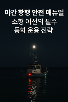 소형 어선이 야간에 항해할 때 사용하는 좌현, 우현, 선미 항해등 위치와 색상을 시각적으로 보여주는 일러스트
소형 어선이 야간에 항해할 때 사용하는 좌현, 우현, 선미 항해등 위치와 색상을 시각적으로 보여주는 일러스트