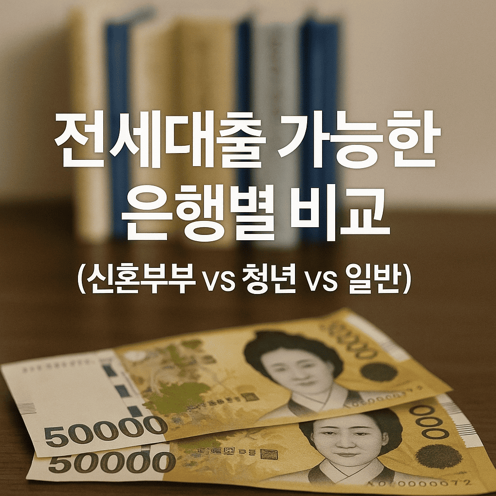 전세대출 가능한 은행별 비교 (신혼부부 vs 청년 vs 일반)