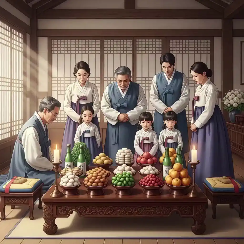 단정한 제사 복장 가족