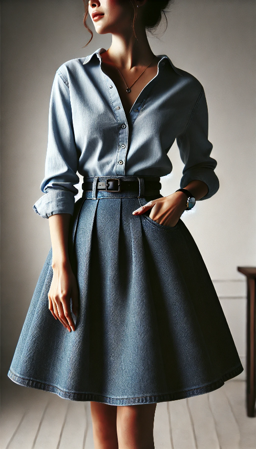 A라인 데님 스커트 (A-Line Denim Skirt)