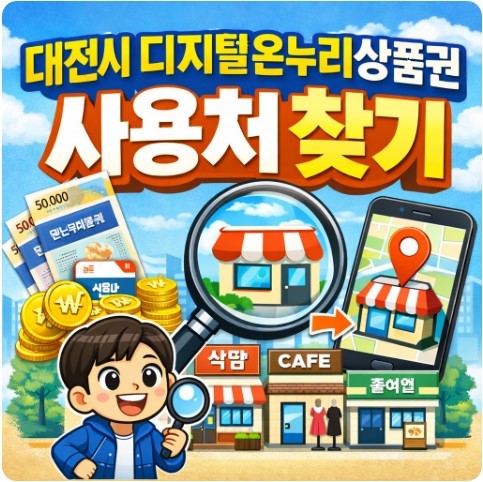 대전시 디지털온누리상품권 사용처 총정리|가맹점 찾는 방법
