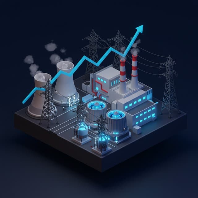 전력 인프라와 상승 그래프