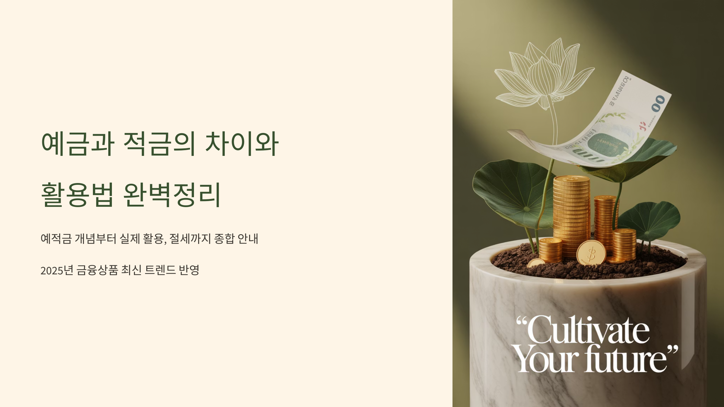 예금과 적금의 차이와 활용법 완벽정리