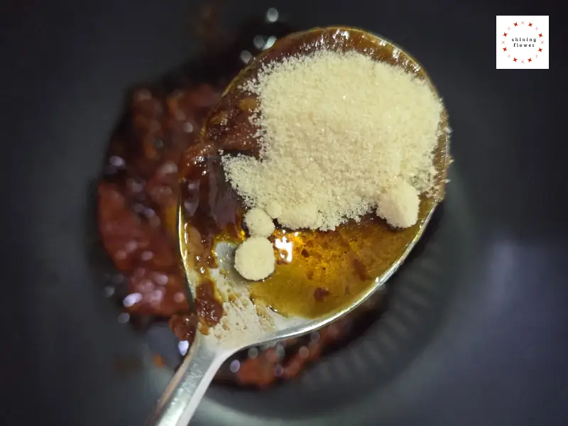 마파두부덮밥-설탕 넣기