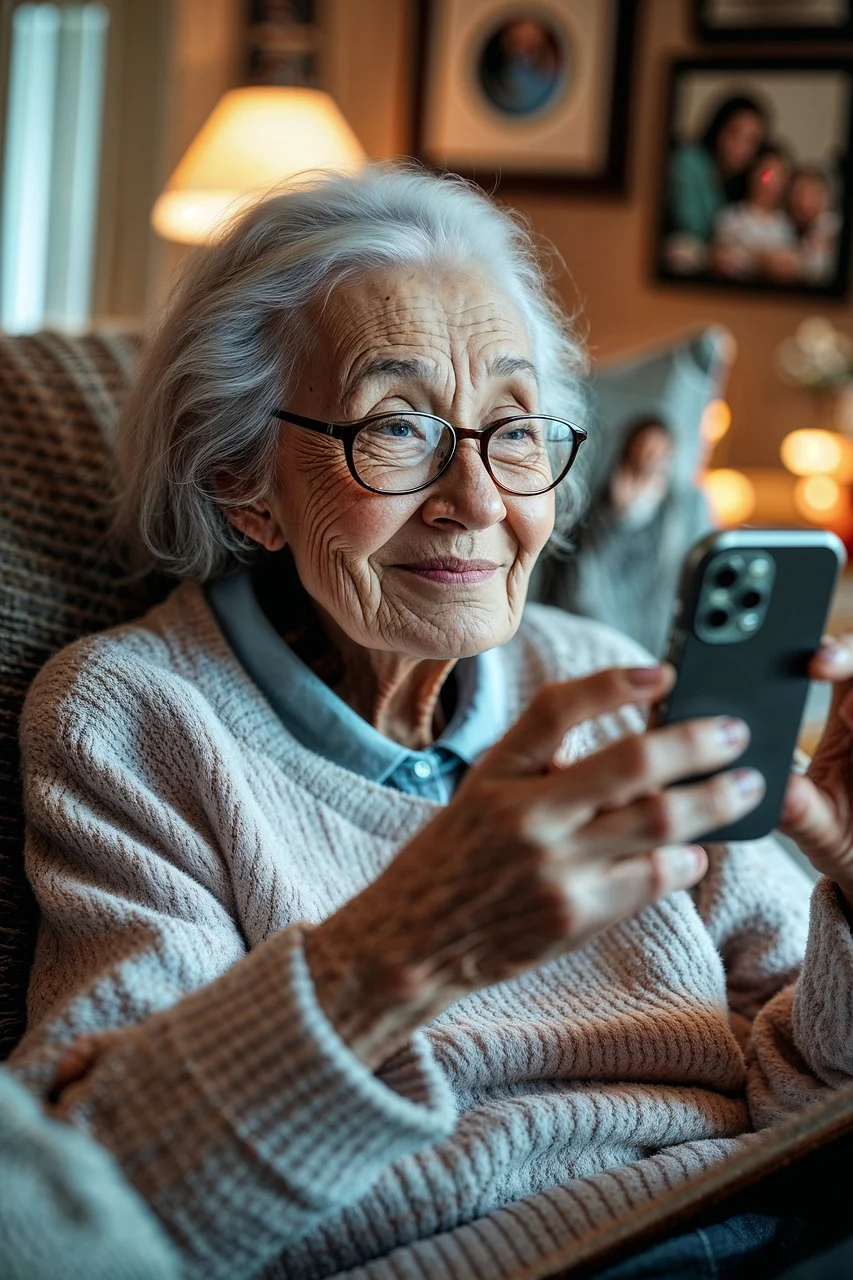 고령자 스마트폰 사용 디스플레이