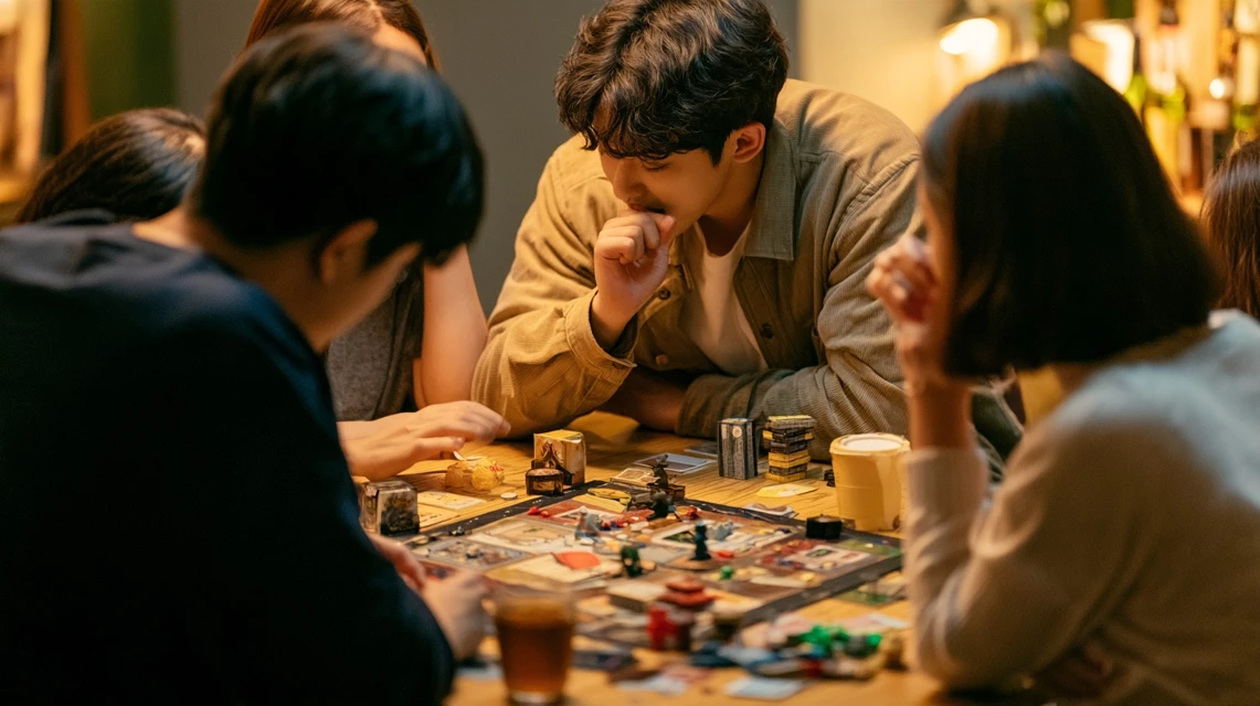 보드게임 카페에서 참가비를 확인하는 사람